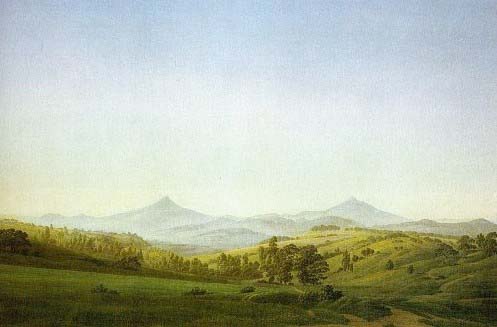 Caspar David Friedrich Bohemian Landscape with the Milesovka
